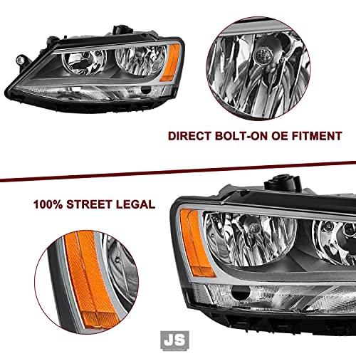 JSBOYAT Halogen Headlight Assembly Compatible with 20112018 VW Jetta