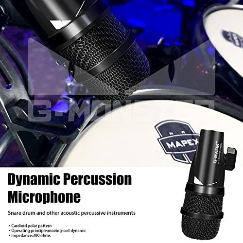 GMARK 7Piece Drum Mics, G7 Dynamic Drum Microphone Kit for Bass/ Kick