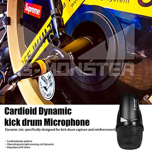 GMARK 7Piece Drum Mics, G7 Dynamic Drum Microphone Kit for Bass/ Kick