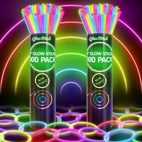 24 barras luminosas ultra brillantes grandes con 24 cuerdas negras de  polietileno, multicolor de 6 pulgadas para fiestas, campamentos, barras