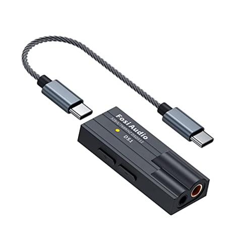 Fosi Audio DS1 DSD512 HiFi USB C DAC ES9038Q2M Mini adaptador de