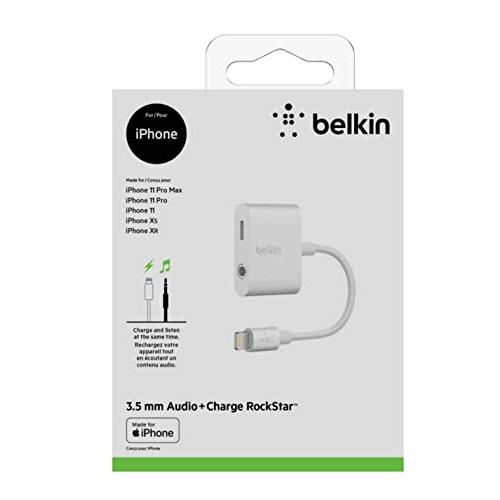 Belkin RockStar Cable de audio Lightning y cargador para iPhone 14, 13, 12,  11, 10 - Blanco - Nombre de estilo Audio 3.5MM + Carga Lightning - Diseño  Conector Lightning : Precio Guatemala