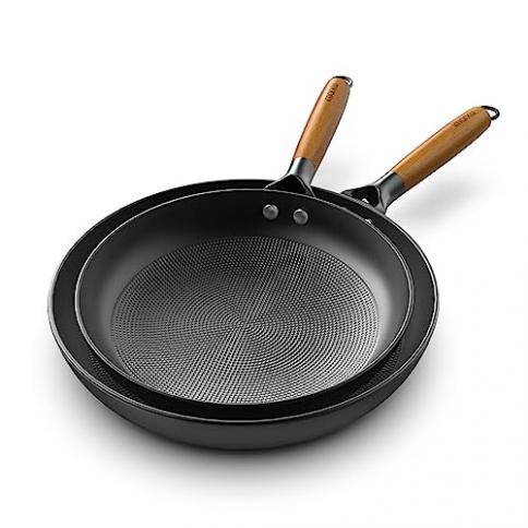 imarku Frying Pan Set - 10 12inch Pot Set with Removeable Handle Honeycomb  Cast Iron Skillets, Large