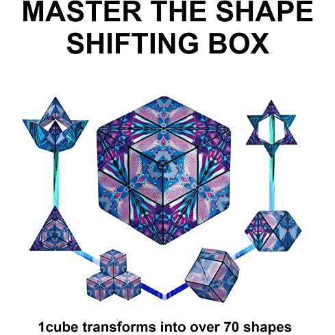 Shashibo - Paquete de 4 cubos que cambian de forma, juego para aliviar la  ansiedad, con 36 imanes de tierras raras, cubos magnéticos, mágicos