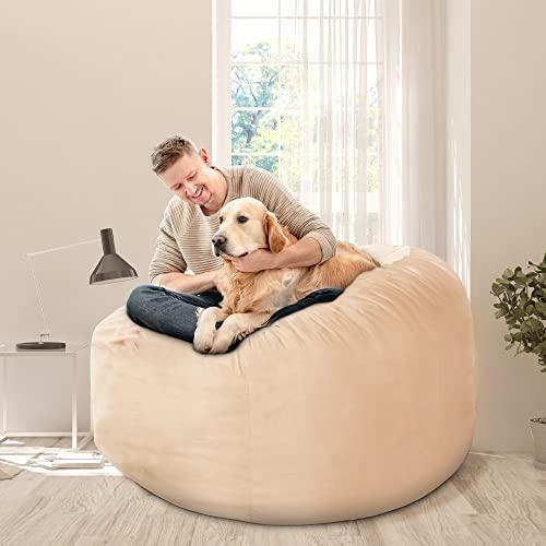 HABUTWAY Bean Bag Chair: Giant 4' Memory Foam Furniture Bean Bag Chairs for  Adults with Microfiber Cover - 4Ft, Black