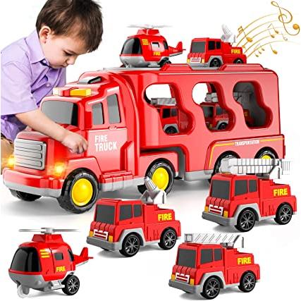 Complaciente mezcla exótico iHaHa Juguetes de camión de bomberos para niños pequeños de 1 2 3 4 5 6