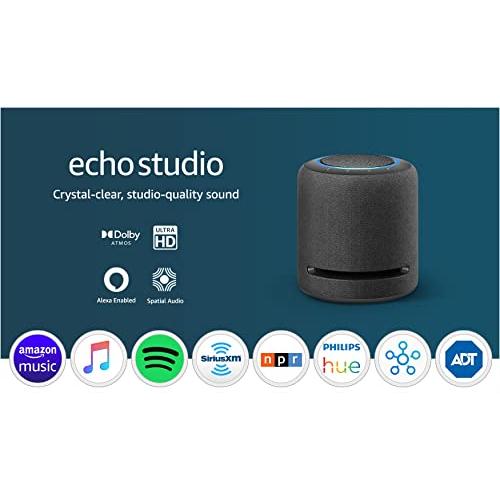 Echo Studio | Our best-sounding smart speaker ever - With Dolby Atmos,  spatial audio processing technology, and Alexa | Charcoal