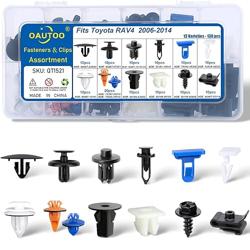 OAUTOO 130pcs fits Toyota RAV4 2006-2014 Body Interior and Exterior Retainer Fastener Clip Assortment Engine Under Cover  Bumper Cover Retainer Fender Flare Molding Clip Screw with Nut Kit