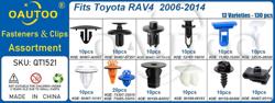 OAUTOO 130pcs fits Toyota RAV4 2006-2014 Body Interior and Exterior Retainer Fastener Clip Assortment Engine Under Cover  Bumper Cover Retainer Fender Flare Molding Clip Screw with Nut Kit