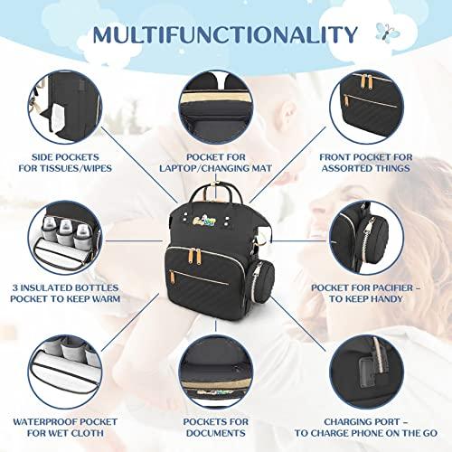 BABYDISE Baby diaper bag backpack (Black) Precio Guatemala