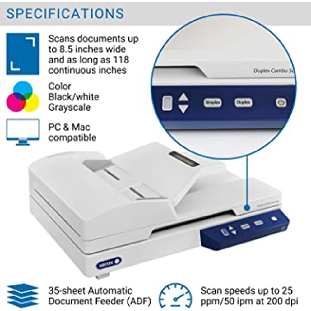 Escáner de documentos de superficie plana combinado dúplex Xerox XD-COMBO, para PC y Mac