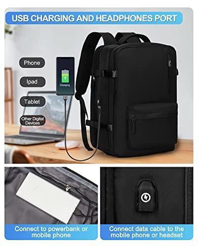 Swissdigital Remi Laptop Backpack w/ Smart USB Charge Port, Padded Laptop Pocket - Black