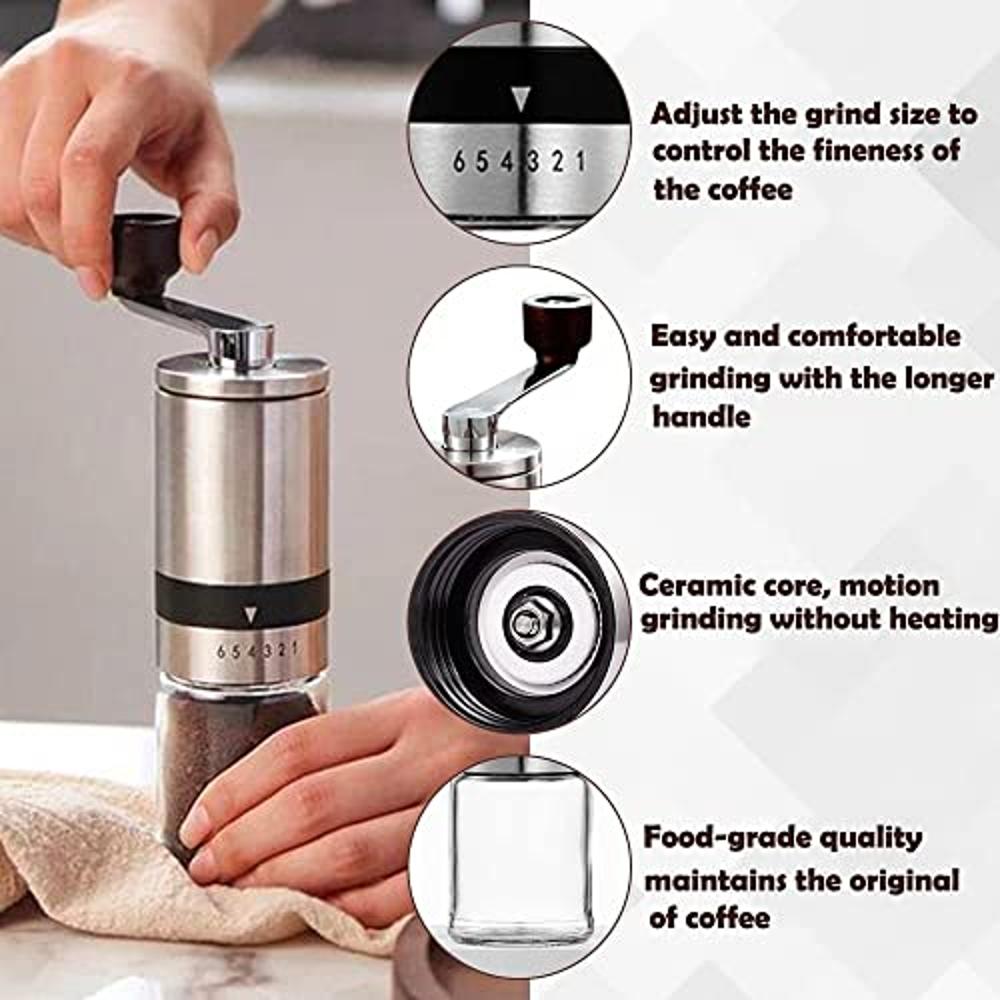 Yabuy Coffee Bean Grinder Small Household Electric 6 Gears Balanced  Thickness Ceramic Grinding Core Outdoor Portable Grinder Cup USB Self Stop  After Grinding 