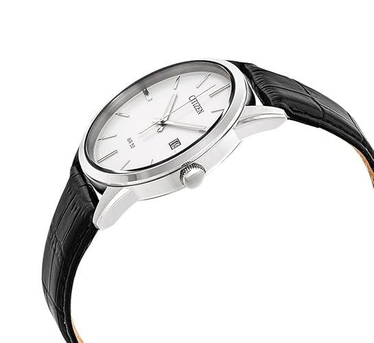 Citizen Quartz Mens Watch, Stainless Steel with Leather strap, Casual