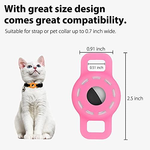 Tom & Spike - Collar de gato Airtag con campana ajustable para gatito:  hebilla de seguridad y funda de silicona compatible con Apple Airtag patrón