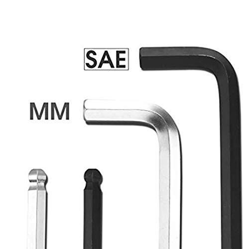 REXBETI Hex Key Allen Wrench Set, SAE Metric Long Arm Ball End Hex Key
