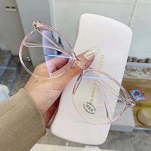 Rewhey, montura transparente para gafas de ordenador, gafas redondas  antiluz azul para hombres y mujeres, gafas de bloqueo, gafas ópticas (rosa)  : Precio Guatemala