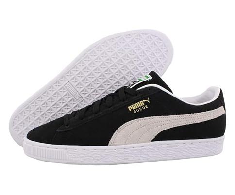 Puma suede negro con blanco new arrivals