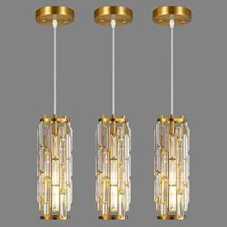 BBLLWJ Pendant Lights Modern Pendant Lights Kitchen Island Gold Pendant Light Fixture Mini Crystal Chandelier Lighting for Kitchen Island Dinning Room Bedroom Sink (Gold 3-Pack) - Color Gold - Tamaño 3-Pack