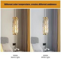BBLLWJ Pendant Lights Modern Pendant Lights Kitchen Island Gold Pendant Light Fixture Mini Crystal Chandelier Lighting for Kitchen Island Dinning Room Bedroom Sink (Gold 3-Pack) - Color Gold - Tamaño 3-Pack