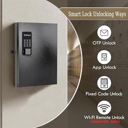 DiDiHere 32 Key Lock Box Wall Mount, Smart Key Cabinet One Time Password/APP Bluetooth/Fixed/Wi-Fi Remote/Key Unlock, Key Management for Valets/Realtors/Office/Hotel - Tamaño 32 Key(Smart)