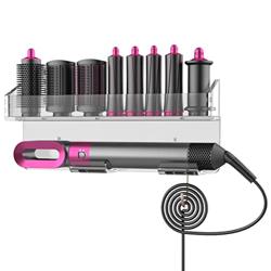 For Dyson Airwrap Curling Iron Acrylic Wall Mount Stand, Dyson Storage Shelf Tool for Home Bathroom Shelf Organiser, No Drilling Installation, Suitable for All Walls (Transparent) JB04