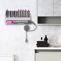 For Dyson Airwrap Curling Iron Acrylic Wall Mount Stand, Dyson Storage Shelf Tool for Home Bathroom Shelf Organiser, No Drilling Installation, Suitable for All Walls (Transparent) JB04