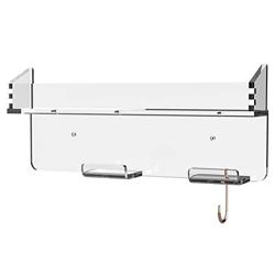 For Dyson Airwrap Curling Iron Acrylic Wall Mount Stand, Dyson Storage Shelf Tool for Home Bathroom Shelf Organiser, No Drilling Installation, Suitable for All Walls (Transparent) JB04