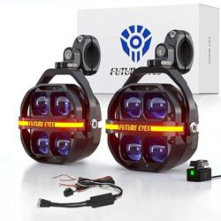 Future Eyes Motorcycle Driving Lights – 180W LED Fog Lights with Amber  White Beams, Waterproof Auxiliary Spotlights with DRL, Strobe, Signal, for Night Riding Off-Road UTV ATV