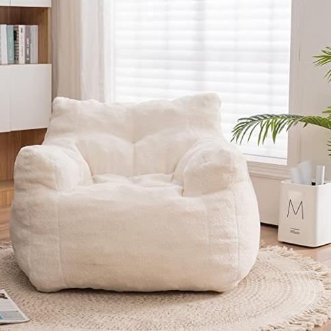 White fluffy cheap chair for bedroom