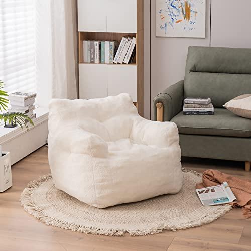 Recaceik Bean Bag Chairs, Soft Cotton Linen Bean Bag Chair with Filler,  Fluffy Lazy Sofa, Comfy Cozy BeanBag Chair with Memory Foam for Small  Spaces, Bedroom, Living Room, Dorm, Dark Gray 