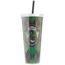 Spoontiques - Harry Potter Tumbler - Slytherin Foil Cup with Straw - 20 oz  - Acrylic - Green 