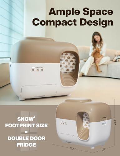 PetSnowy Snow+ Self Cleaning Automatic Cat Litter Box Zero Smell TiO2 Photocatalyst System