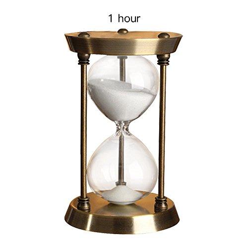 Reloj de arena con reloj de arena, 60 minutos, metal antiguo, temporizador  de arena negra, reloj grande de arena de 1 hora de 1 hora, vidrio de – Yaxa  Colombia