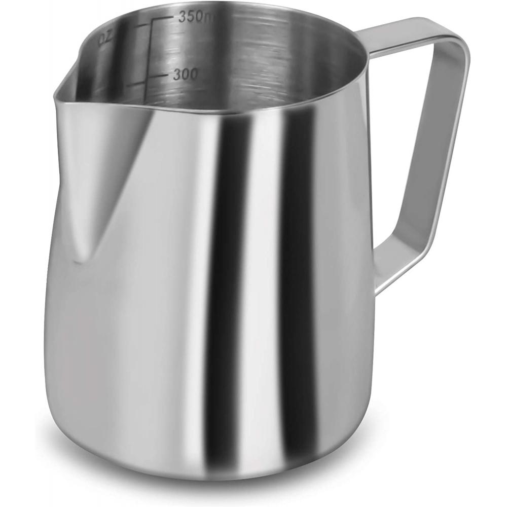 Jarra de espuma de leche de acero inoxidable de gran capacidad, jarra de  leche de café expreso, taza de espuma de leche (color : plata, tamaño: 30.4