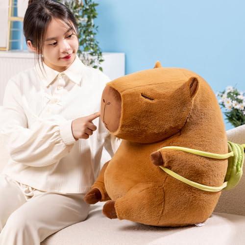 Peluche Capibara Kawaii De 25 Cm Con Bufanda Marrón – Súper Suave Y Realista, Ideal Como Cojín, Juguete De Abrazo O Decoración Para Niños Y Niñas