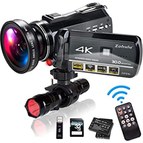 Hija Estadísticas mineral Cámara de video 4K Videocámaras 30MP Ultra HD Infrarrojo Visión nocturna  Wifi Cámara de vlogging para