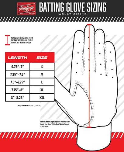 Guanti Da Battuta Rawlings 5150 - In Pelle Di Capra Con Design Bandiera, Per Adulti - Foto 11