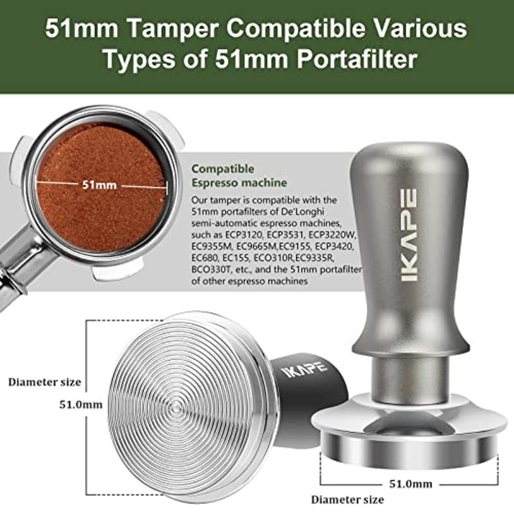Tamper + Distribuidor De Café Barista 51mm 2 En 1 Acero Inox