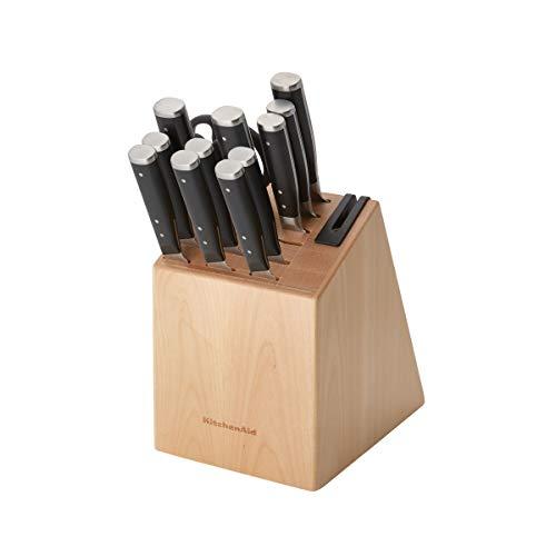 KitchenAid Gourmet 4 Piece Forged Triple Rivet Steak Knife Set, High Carbon  Japanese Steel, Sharp Kitchen Knife Set, 4.5 inch, Black