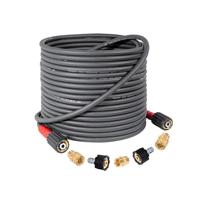 YAMATIC Super Flexible Pressure Washer Hose 50FT X 1/4, Kink Resistant  3200 PSI Heavy Duty Power Washer Extension Replacement Hose With M22-14mm x