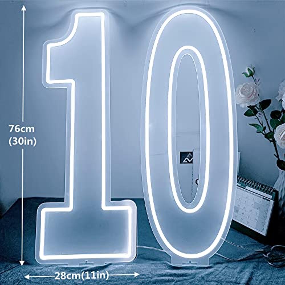 LED Number 1 Neon Sign Dimmable Neon Numbers Symbols Letters Age Light  Signs for Birthday Party Anniversary Event Cafe Bar DIY Sweet Decor Night  Light