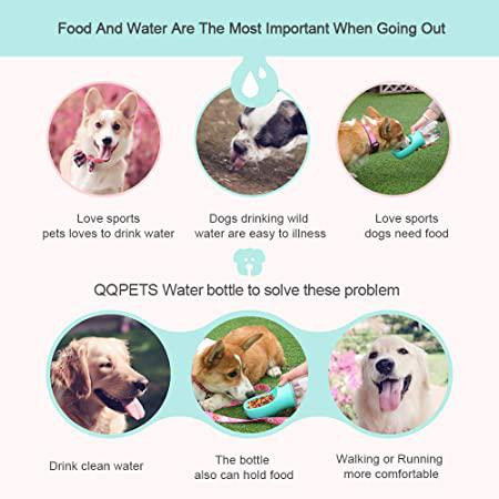4 in1Botella Portátil de Agua Potable para Perros y Gatos al Aire Libre Recipiente de Agua para Perros de Viaje ILAHUI Botellas para Perros 