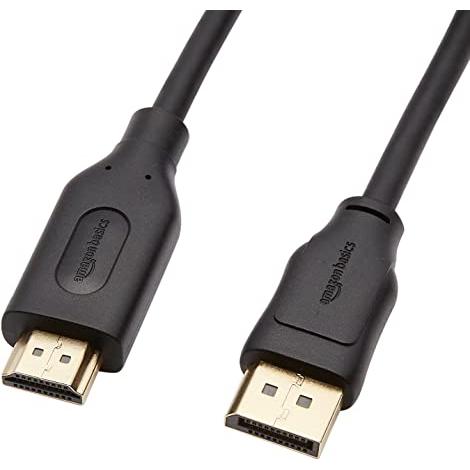 Cable de pantalla DisplayPort a HDMI de  Basics, Unidireccional, 4k@30Hz, 1920x1200, 1080p, Tapones chapados en oro, 6 pies