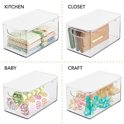 mDesign Juego de 8 cajas organizadoras para el baño – Caja de plástico  cuadrada para artículos de baño – Organizador de armarios ideal para  cosméticos y maquillaje – transparente : : Hogar y cocina