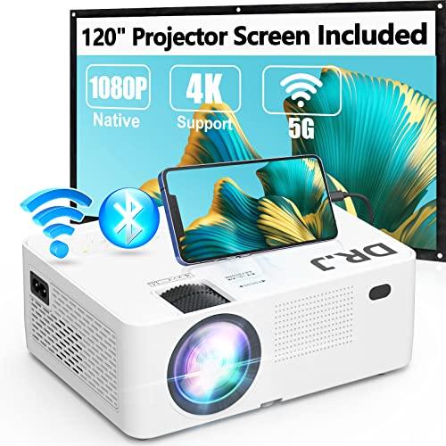Proyector Full HD 1080P, proyector de TV Android de 7500 lúmenes con WIFI  Bluetooth, proyector inteligente para exteriores con zoom digital Keystone
