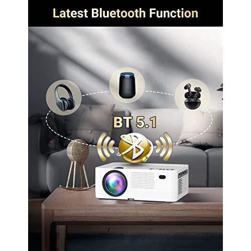  Proyector Bluetooth WiFi 5G, proyector nativo Full HD 1080P  9500 lúmenes con pantalla de espejo inalámbrica, compatible con TV  Stick/HDMI/reproductor de DVD/AV para películas de cine [pantalla de  proyector de 120
