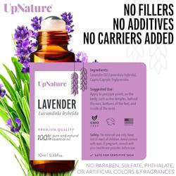 UpNature Lavender Essential Oil Pure Roll On - 100% Natural Lavender Oil for Skin - Aroma Lavender - Tamaño 0.33 Fl Oz (Pack of 1)