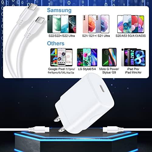 Cargador USB C, 20 W, iPhone 15, bloque de carga rápida tipo C, cubo USB-C  para Samsung Galaxy A54, A34, A04s, A03s, A14, A13, A33, S23, S22, Ultra