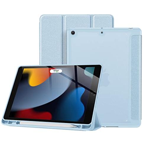 ProCase Funda para iPad 10.2 iPad 9. generación 2021/ iPad 8. generación  2020/ iPad 7. generación 2019 Funda con portalápices, soporte triple  Esmerilado trasero Smart Cover para iPad de 10,2 pulgadas - Azul cielo :  Precio Guatemala